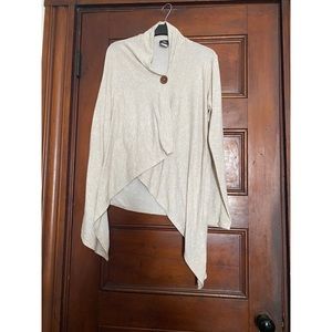 Beige wrap sweater with button